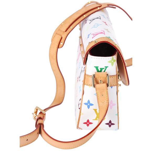 Louis Vuitton Takashi Murakami Monogram Multicolor Sologne White Crossbody - Picture 6 of 8
